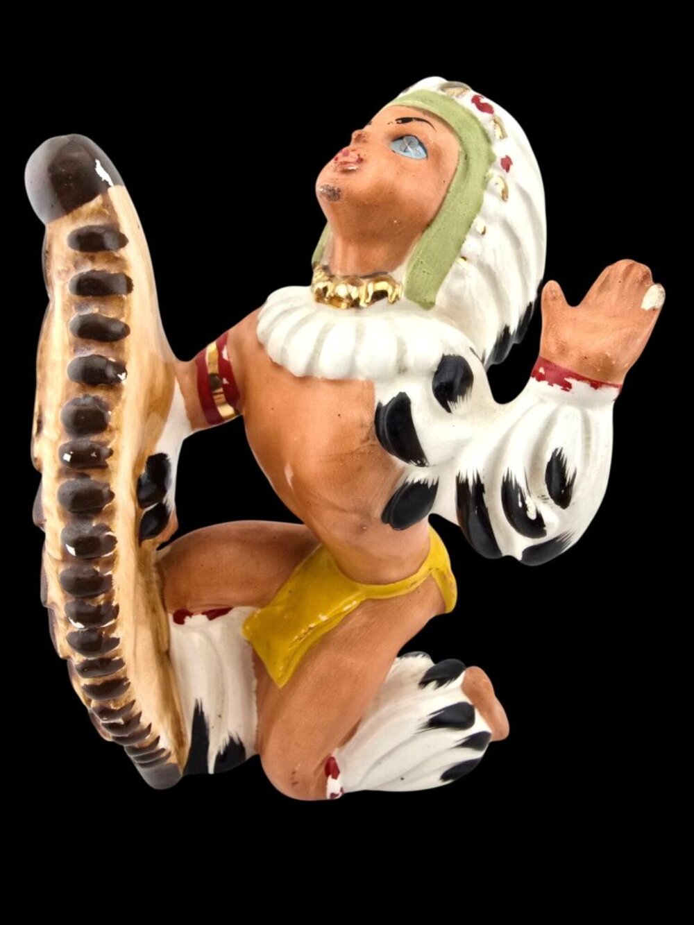 Vintage Wales Japan Native American Chief Figurines Set/2 Hand-Painted Ceramic - Picture 6 of 16